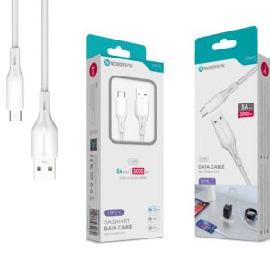 Cabo de Dados Fast Charge 5A PVC Macaron Design Branco Type-C USB 3.0M