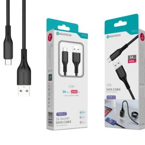 Cabo de Dados Fast Charge 5A PVC Macaron Design Negro Type-C USB 3.0M