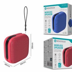 Coluna Portátil NOVOTECK XB-006 Vermelho – Seu Som Pessoal em Qualquer Lugar