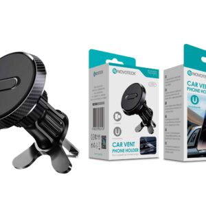 Suporte Magnético Novoteck Z-057 para Ventilação de Carro – Fibra de Carbono, Rotação 360º, Ultra-Aderente