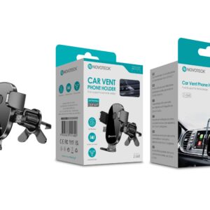 Suporte para Telemóvel de Ventilação Automóvel NOVOTECK Z-068 - Rotação 360, 3.5"-6.7", Montagem Estável