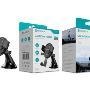 Suporte de Sucção Universal para Telemóvel NOVOTECK Z-073 - Rotação 360º, para Dispositivos de 3.5"-6.7"