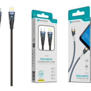 Cabo PD 35W Type-C to Lightning Negro S-069 Luz Indicador