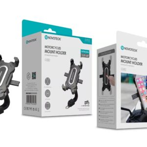 Suporte de Telemóvel Z-032 para Motocicleta - Rotação 360°, Fixação Segura, Compatibilidade Universal