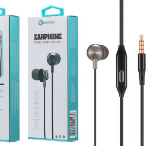 E-018 Auriculares Metal Com Micro Preto