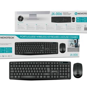 Combo de Teclado e Mouse/Rato sem Fios NOVOTECK JX-006 - Conforto e Eficiência no Trabalho e Lazer