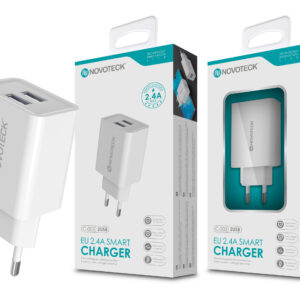 Carregador 2.4A 2 USB Branco NOVOTECK C-003
