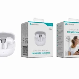 Auriculares Bluetooth TWS Branco BT-009 – Estojo de Carregamento, Design Elegante
