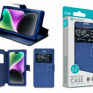 Capa Protetora Universal Azul para Smartphone de 5.5'' N-009 - Visor Inteligente, Resistência a Impactos e Suporte Integrado
