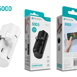 Power Bank 5000mAh PB-011 Branco - Design Compacto com Suporte para Smartphone